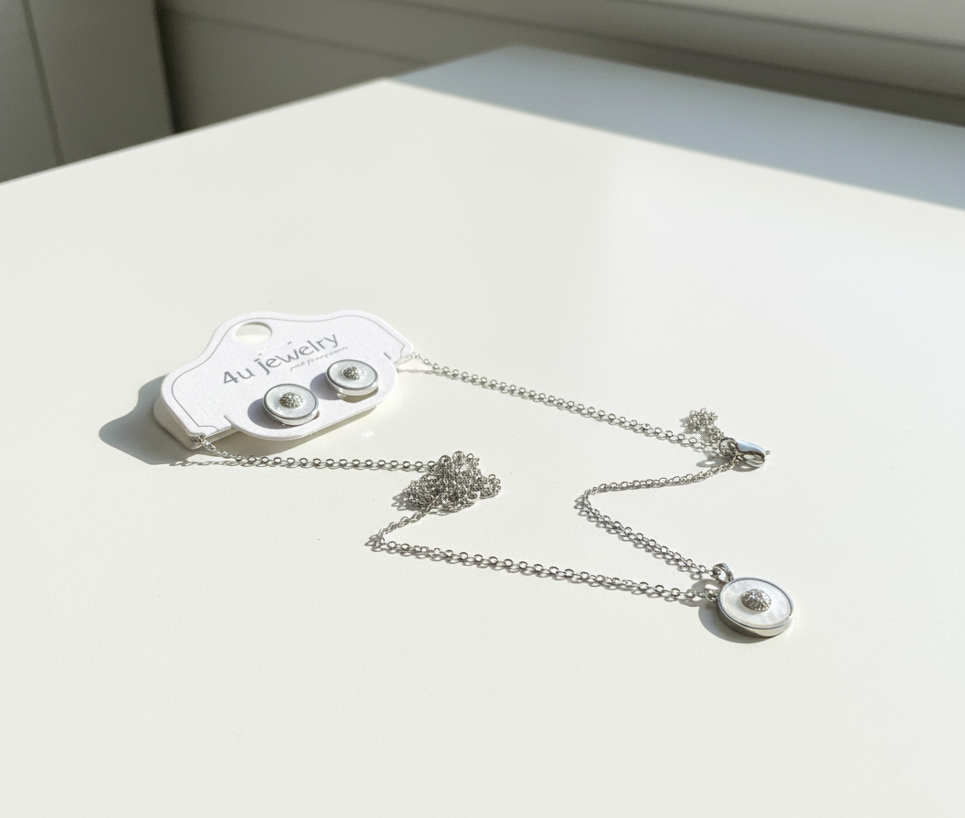 Crystal Donut Circle Pendant Set